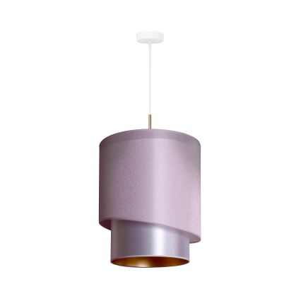 Duolla - Hanglamp aan een koord PARIJS 1xE27/15W/230V diameter 40 cm roze/zilver/koper