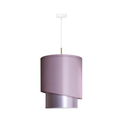 Duolla - Hanglamp aan een koord PARIJS 1xE27/15W/230V diameter 40 cm roze/zilver/koper