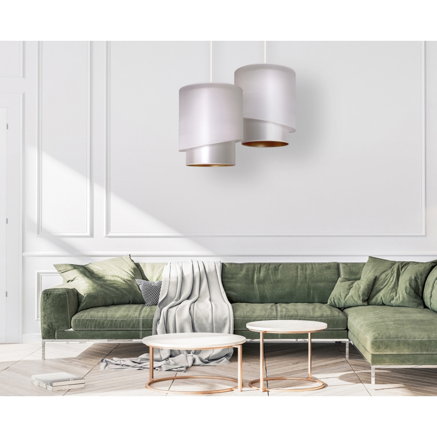 Duolla - Hanglamp aan een koord PARIJS 1xE27/15W/230V diameter 40 cm zilver/goud