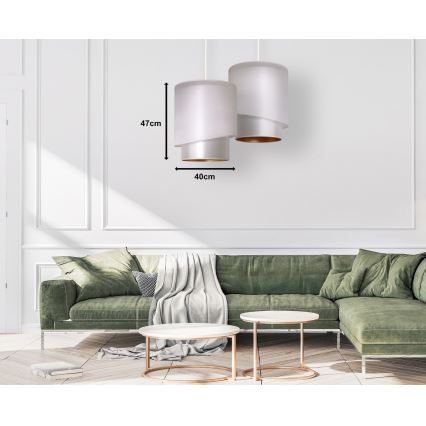 Duolla - Hanglamp aan een koord PARIJS 1xE27/15W/230V diameter 40 cm zilver/goud
