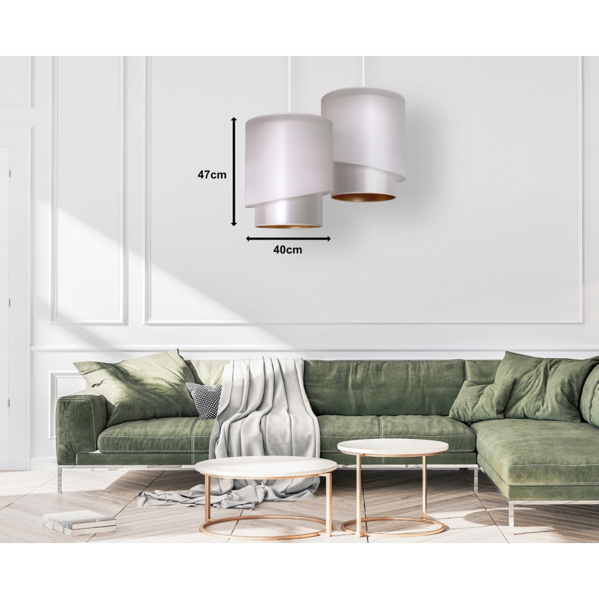 Duolla - Hanglamp aan een koord PARIJS 1xE27/15W/230V diameter 40 cm zilver/goud