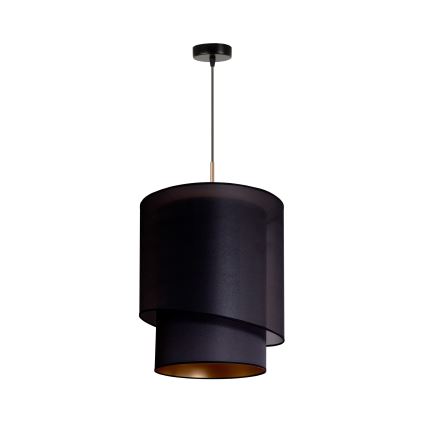 Duolla - Hanglamp aan een koord PARIJS 1xE27/15W/230V diameter 40 cm zwart/goud