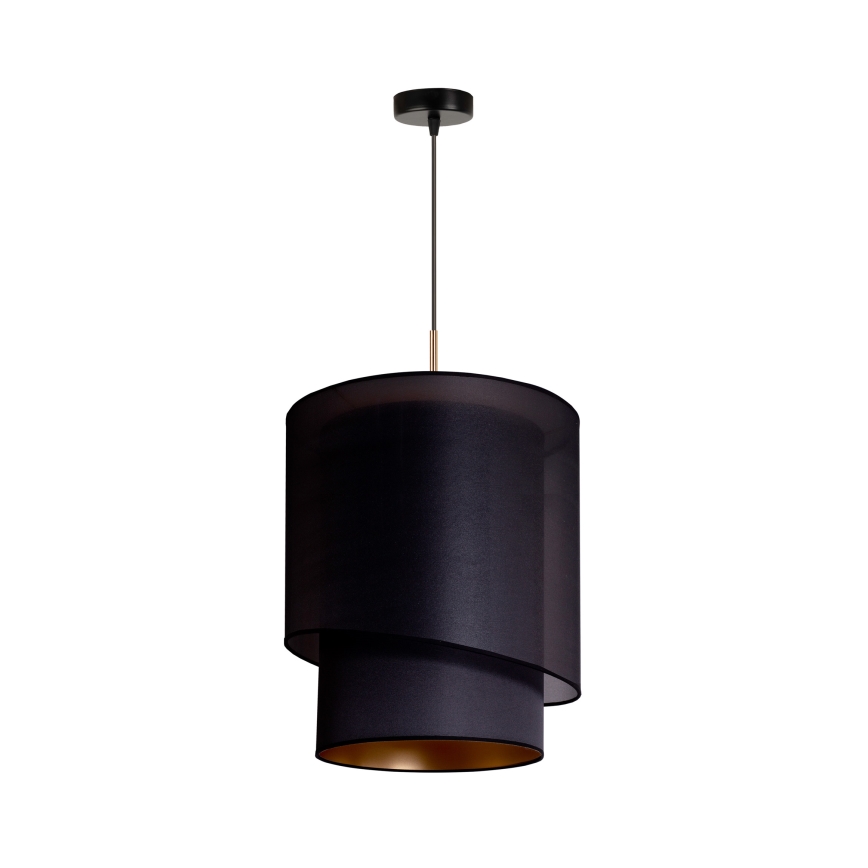 Duolla - Hanglamp aan een koord PARIJS 1xE27/15W/230V diameter 40 cm zwart/goud
