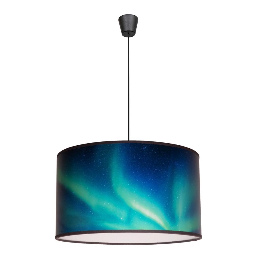 Duolla - Hanglamp aan een koord PRINT M 1xE27/40W/230V diameter 35 cm turquoise