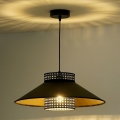 Duolla - Hanglamp aan een koord RIO RATTAN 1xE27/15W/230V zwart/goud
