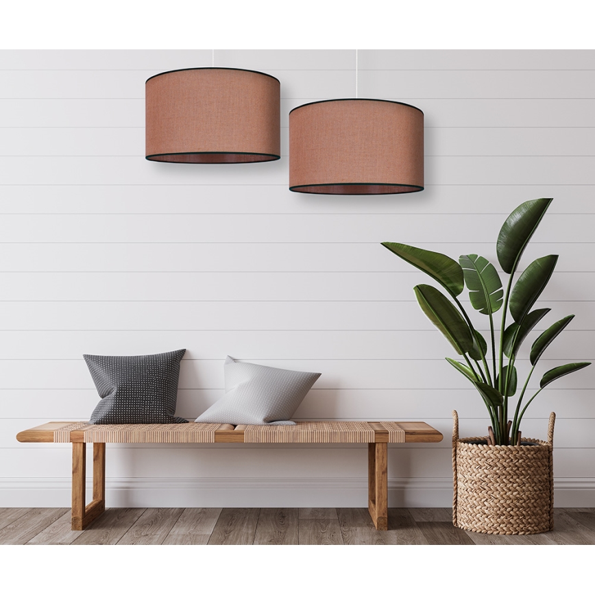 Duolla - Hanglamp aan een koord ROLLER 1xE27/15W/230V diameter 40 cm bruin/zwart