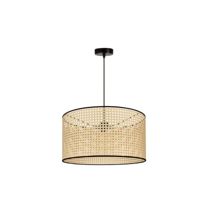 Duolla - Hanglamp aan een koord ROLLER 1xE27/15W/230V diameter 45 cm rotan/zwart