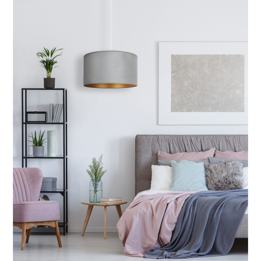 Duolla - Hanglamp aan een koord ROLLER 1xE27/15W/230V lamp diameter 40 cm groen/goud