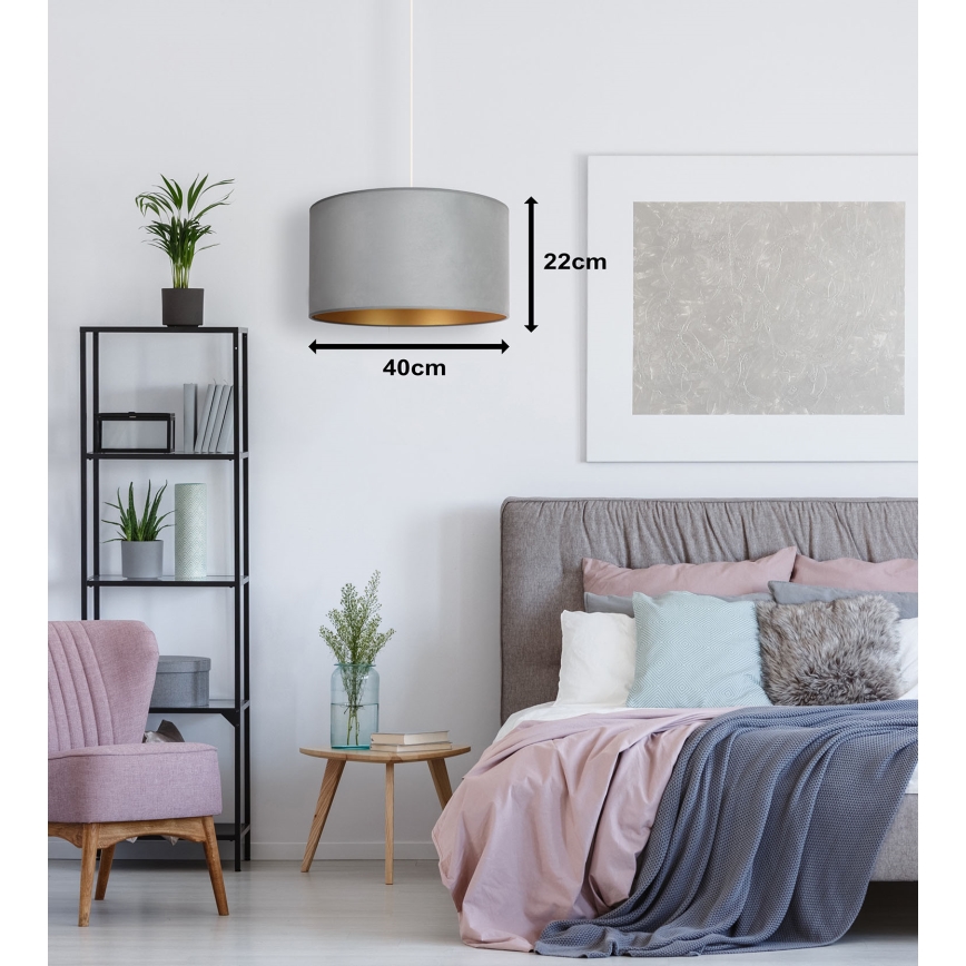 Duolla - Hanglamp aan een koord ROLLER 1xE27/15W/230V lamp diameter 40 cm groen/goud