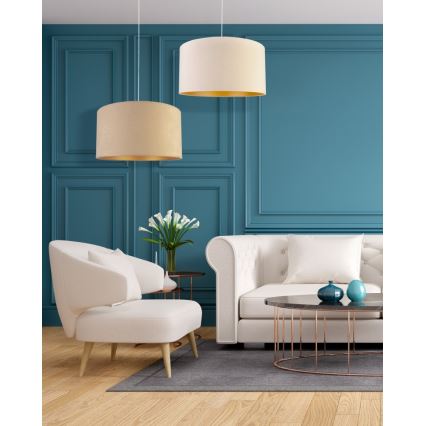 Duolla - Hanglamp aan een koord ROLLER 1xE27/40W/230V diameter 40 cm crème
