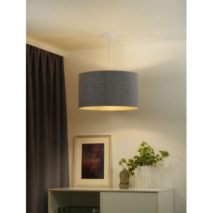 Duolla - Hanglamp aan een koord ROLLER ECO RECYCLING 1xE27/15W/230V diameter 45 cm grijs