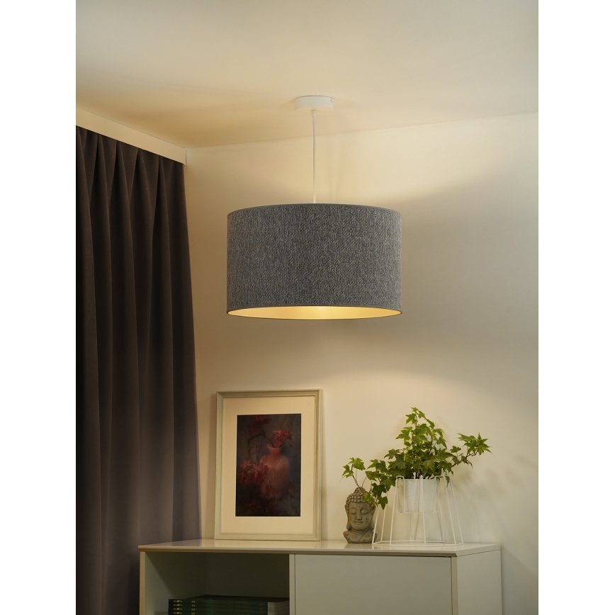 Duolla - Hanglamp aan een koord ROLLER ECO RECYCLING 1xE27/15W/230V diameter 45 cm grijs