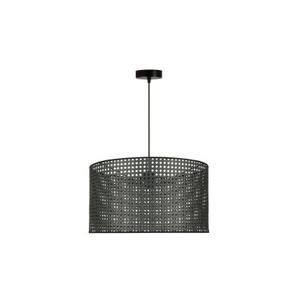 Duolla - Hanglamp aan een koord ROLLER RATTAN 1xE27/15W/230V diameter 45 cm zwart