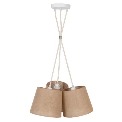 Duolla - Hanglamp aan een koord ROSSA 3xE27/15W/230V diameter 45 cm bruin