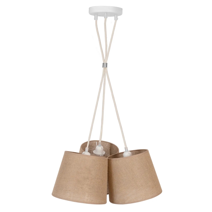 Duolla - Hanglamp aan een koord ROSSA 3xE27/15W/230V diameter 45 cm bruin