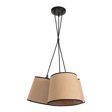 Duolla - Hanglamp aan een koord ROSSA 3xE27/15W/230V diameter 45 cm bruin/zwart