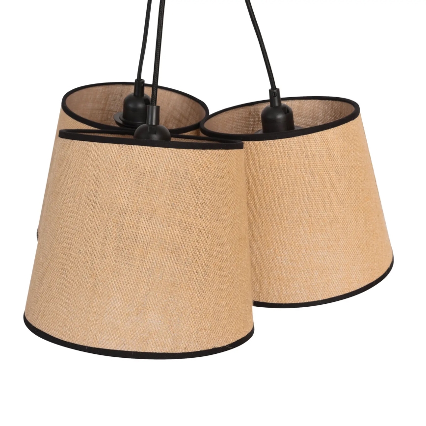 Duolla - Hanglamp aan een koord ROSSA 3xE27/15W/230V diameter 45 cm bruin/zwart