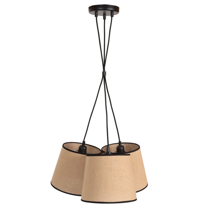 Duolla - Hanglamp aan een koord ROSSA 3xE27/15W/230V diameter 45 cm bruin/zwart