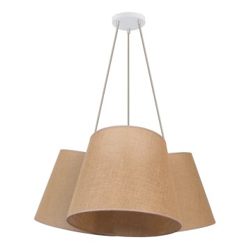 Duolla - Hanglamp aan een koord ROSSA 3xE27/15W/230V diameter 75 cm bruin