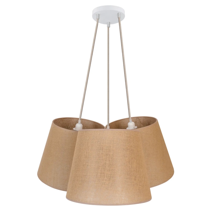 Duolla - Hanglamp aan een koord ROSSA 3xE27/15W/230V diameter 75 cm bruin