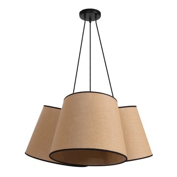 Duolla - Hanglamp aan een koord ROSSA 3xE27/15W/230V diameter 75 cm bruin/zwart