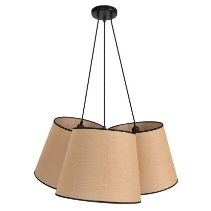 Duolla - Hanglamp aan een koord ROSSA 3xE27/15W/230V diameter 75 cm bruin/zwart