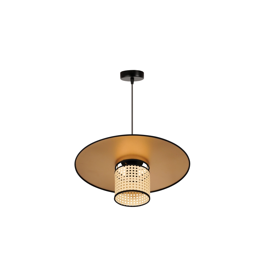 Duolla - Hanglamp aan een koord TOKYO RATTAN 1xE27/15W/230V diameter 50 cm goud/rotan