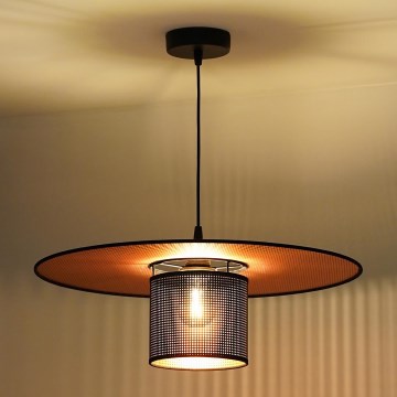 Duolla - Hanglamp aan een koord TOKYO SHINY 1xE27/15W/230V diameter 50 cm zwart/koper