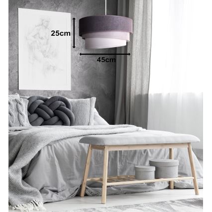 Duolla - Hanglamp aan een koord TRIO 1xE27/15W/230V diameter 45 cm antraciet/grijs/wit