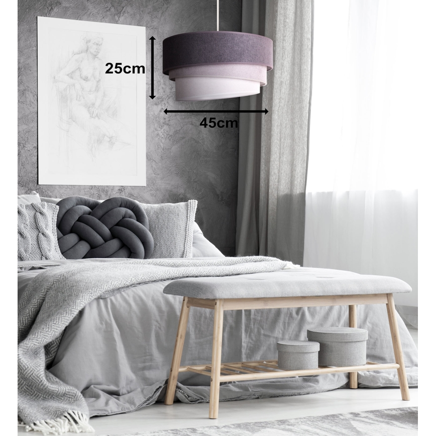 Duolla - Hanglamp aan een koord TRIO 1xE27/15W/230V diameter 45 cm antraciet/grijs/wit