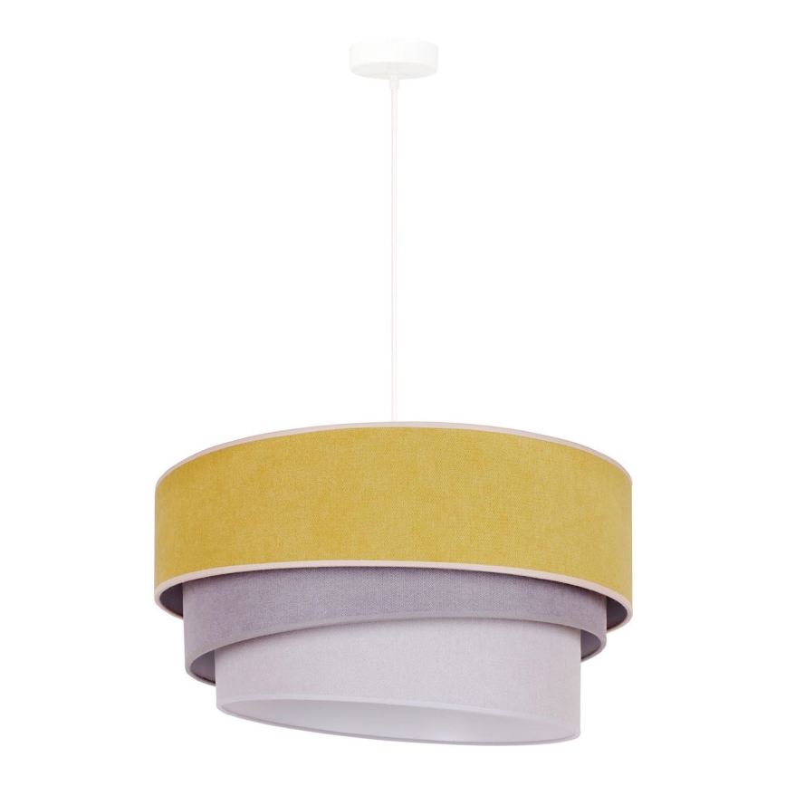Duolla - Hanglamp aan een koord TRIO 1xE27/15W/230V diameter 45 cm geel/grijs/wit