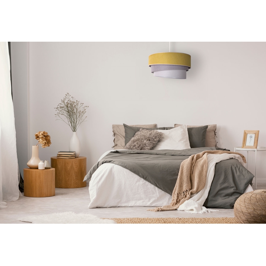 Duolla - Hanglamp aan een koord TRIO 1xE27/15W/230V diameter 45 cm geel/grijs/wit