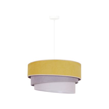 Duolla - Hanglamp aan een koord TRIO 1xE27/15W/230V diameter 45 cm geel/grijs/wit