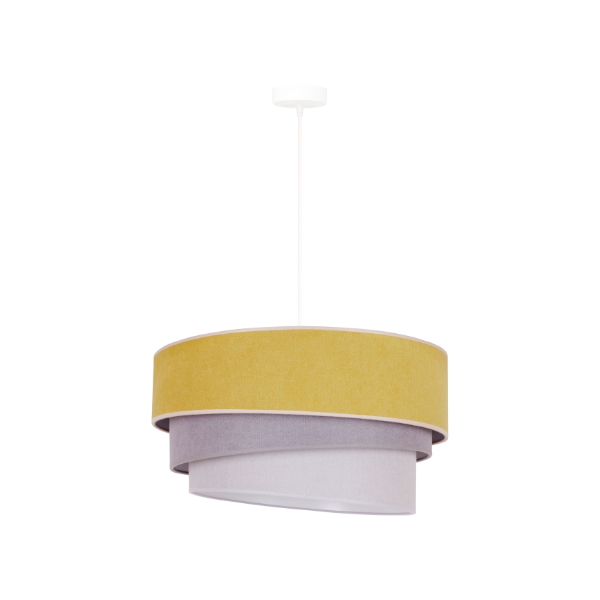 Duolla - Hanglamp aan een koord TRIO 1xE27/15W/230V diameter 45 cm geel/grijs/wit