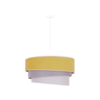 Duolla - Hanglamp aan een koord TRIO 1xE27/15W/230V diameter 45 cm geel/grijs/wit