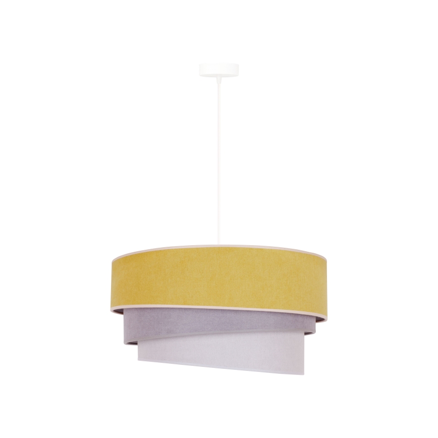 Duolla - Hanglamp aan een koord TRIO 1xE27/15W/230V diameter 45 cm geel/grijs/wit