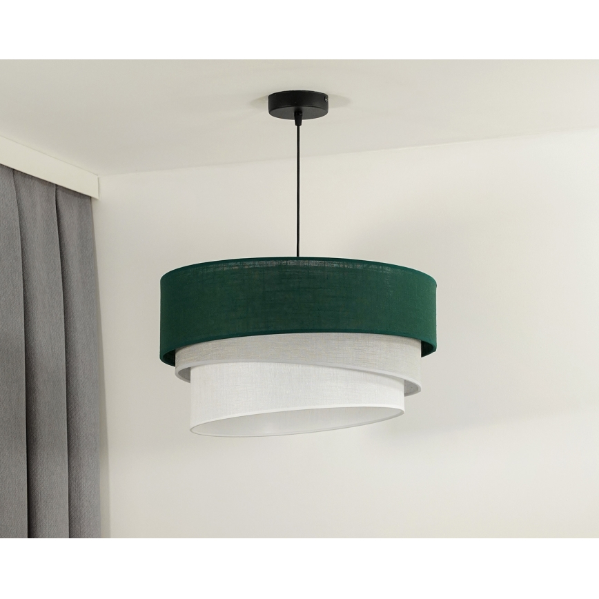 Duolla - Hanglamp aan een koord TRIO 1xE27/15W/230V diameter 45 cm groen/grijs/wit