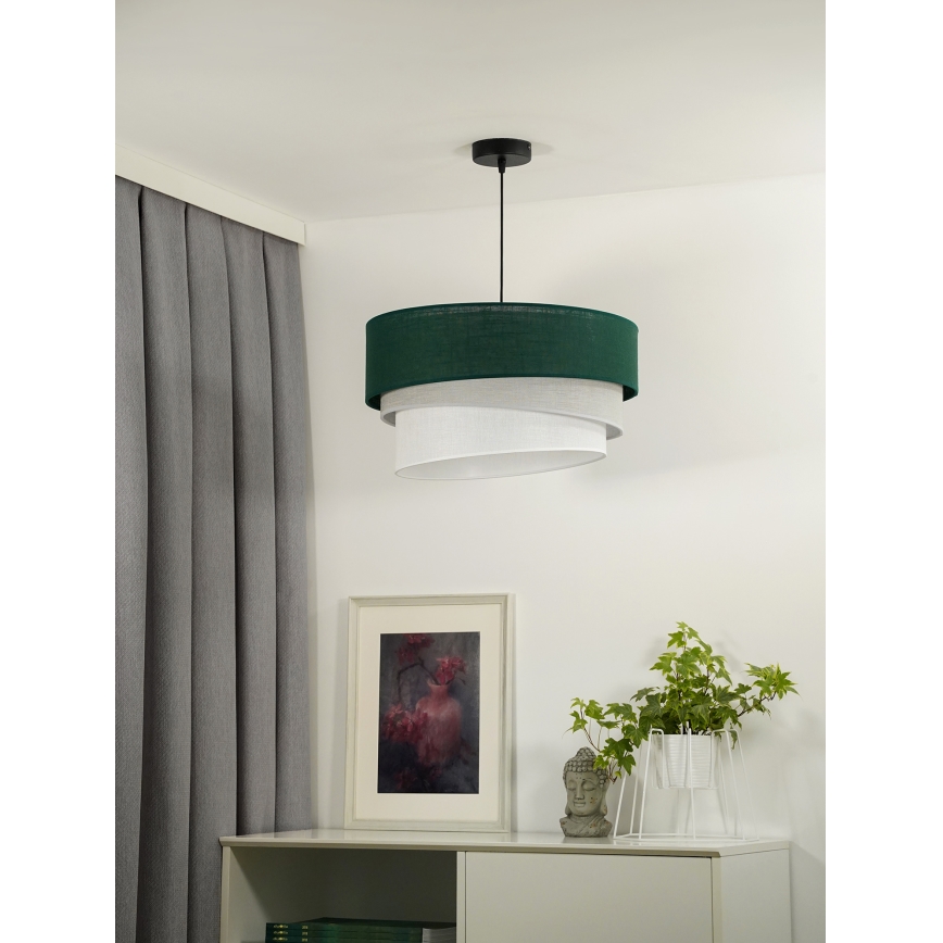 Duolla - Hanglamp aan een koord TRIO 1xE27/15W/230V diameter 45 cm groen/grijs/wit