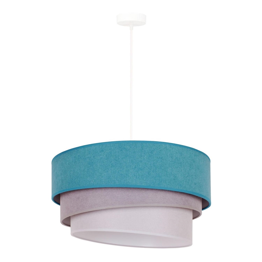 Duolla - Hanglamp aan een koord TRIO 1xE27/15W/230V diameter 45 cm turquoise/grijs/wit