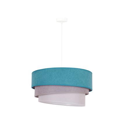 Duolla - Hanglamp aan een koord TRIO 1xE27/15W/230V diameter 45 cm turquoise/grijs/wit