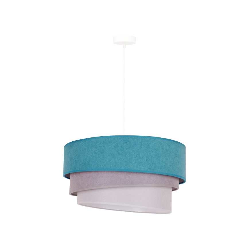 Duolla - Hanglamp aan een koord TRIO 1xE27/15W/230V diameter 45 cm turquoise/grijs/wit
