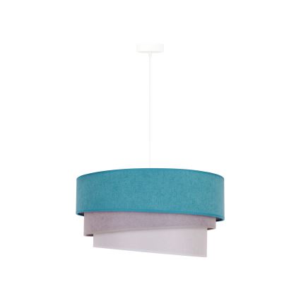Duolla - Hanglamp aan een koord TRIO 1xE27/15W/230V diameter 45 cm turquoise/grijs/wit
