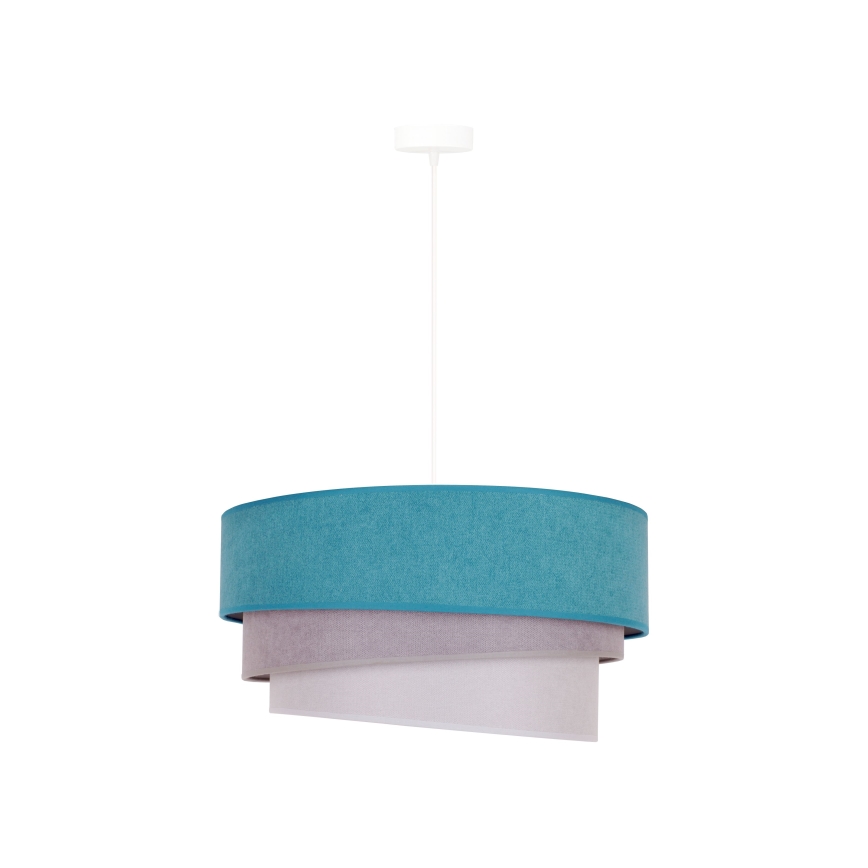 Duolla - Hanglamp aan een koord TRIO 1xE27/15W/230V diameter 45 cm turquoise/grijs/wit