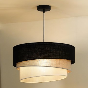 Duolla - Hanglamp aan een koord TRIO 1xE27/15W/230V diameter 45 cm zwart/grijs/wit