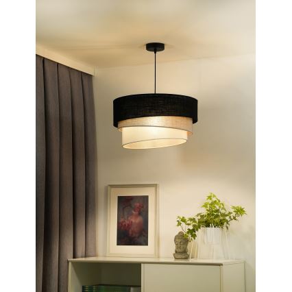 Duolla - Hanglamp aan een koord TRIO 1xE27/15W/230V diameter 45 cm zwart/grijs/wit