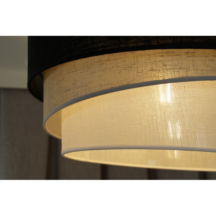 Duolla - Hanglamp aan een koord TRIO 1xE27/15W/230V diameter 45 cm zwart/grijs/wit