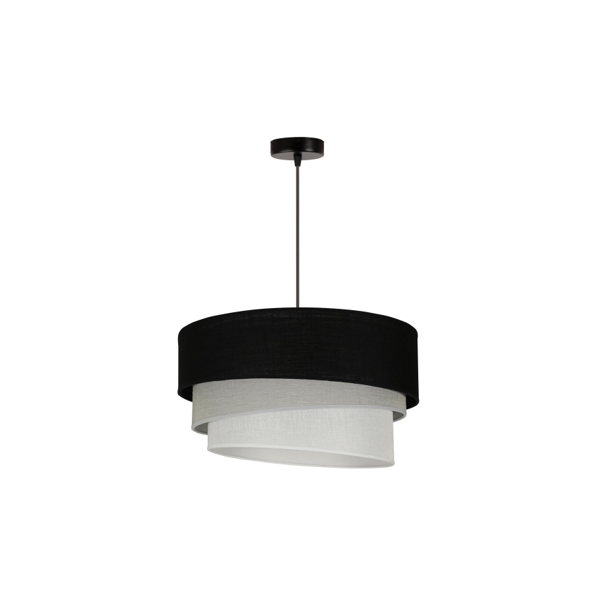 Duolla - Hanglamp aan een koord TRIO 1xE27/15W/230V diameter 45 cm zwart/grijs/wit