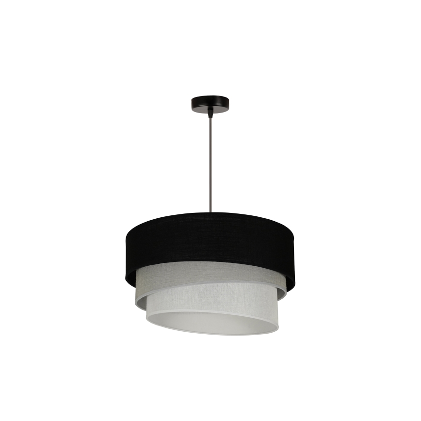 Duolla - Hanglamp aan een koord TRIO 1xE27/15W/230V diameter 45 cm zwart/grijs/wit