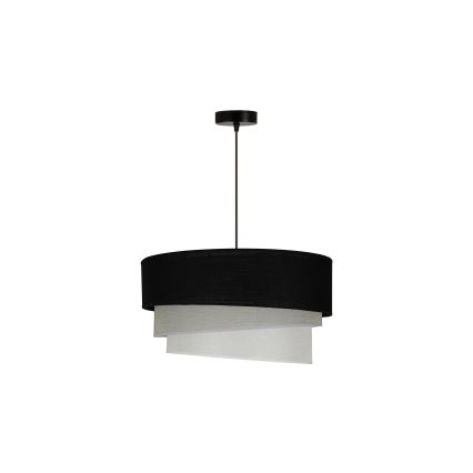 Duolla - Hanglamp aan een koord TRIO 1xE27/15W/230V diameter 45 cm zwart/grijs/wit
