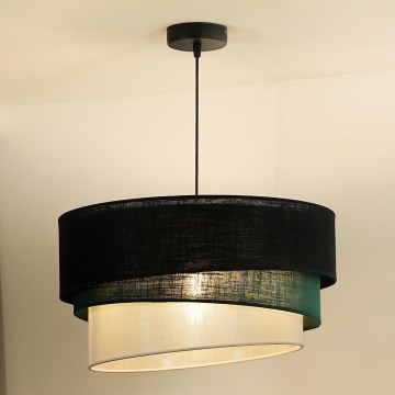 Duolla - Hanglamp aan een koord TRIO 1xE27/15W/230V diameter 45 cm zwart/groen/wit